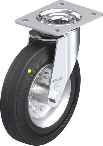 Blickle Lenkrolle LE-VE 200R-EL in Schwarz und Silber mit 200 mm Rad-Durchmesser und einer Tragfähigkeit von max. 205 kg - Bild 1