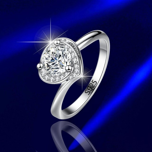 Moissanitring Damen, Silber, Zirkonia, Brillant - Bild 1