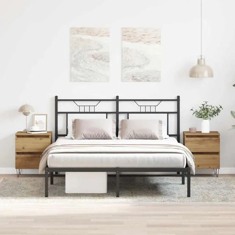 Set aus 2 Nachttischen vidaxl aus Eiche Natur im Industrial Design, B/T/H: 40 x 35 x 50 cm - Bild 1