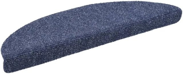 vidaXL Selbstklebende Treppenmatten aus Nadelvlies, 10 Stück, Blau, B/T/H: 56 x 17 x 3 cm - Bild 1
