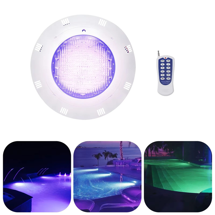 Bymaocar RGB LED Tauchleuchte IP68 mit Fernbedienung, 45 W, 7 Farben und 11 Beleuchtungsmodi, Multicolor, Rund, Einbauleuchte für Schwimmbad und Garten - Bild 3