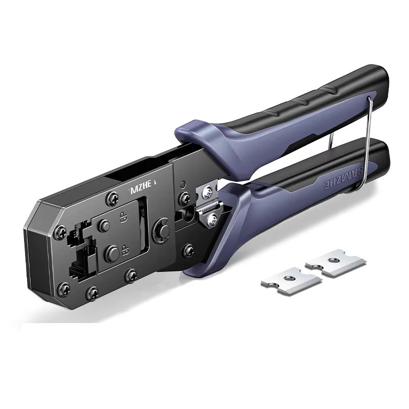 SAMZHE RJ45 Crimpzange für Ethernet LAN Kabel mit Cutter und Stripper in Schwarz - Bild 7