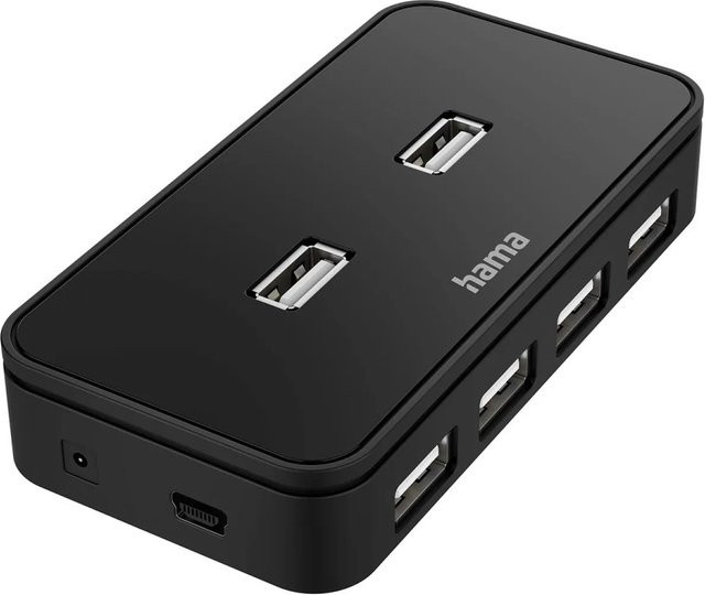 Hama USB-Hub mit 7 USB 2.0 Ports in Schwarz - Bild 1