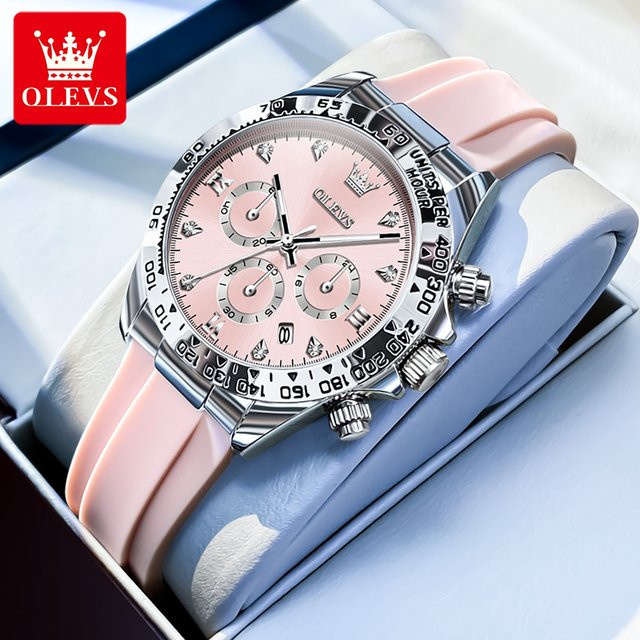 OLEVS Chronograph, Quarzuhr, Silikonarmband, Damen - Bild 1