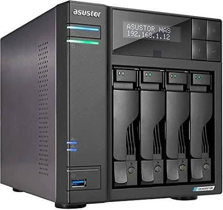 ASUSTOR Lockerstor NAS AS6704T v2 4-Bay Netzwerk-Speicher in Schwarz mit HDMI, USB-C und Ethernet/LAN - Bild 1