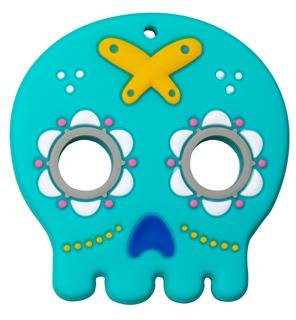 Bite Bites Beißring für Babys aus Silikon in Halloween-Optik mit Kürbis und Schädel, Mehrfarbig, BPA-frei - Bild 1
