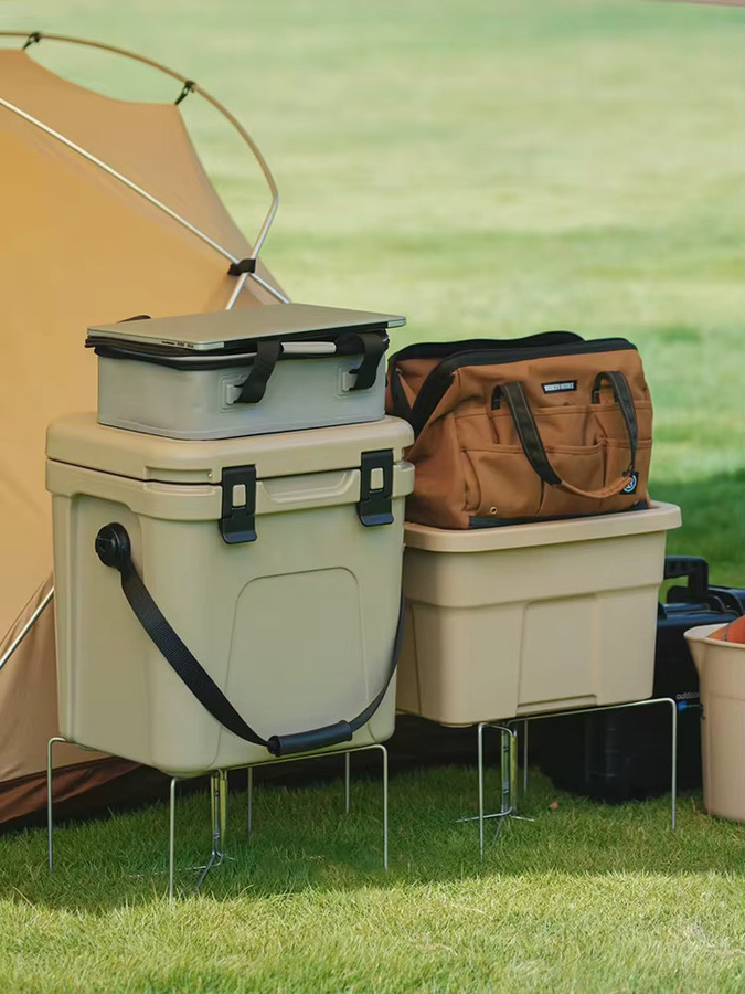 Alloet Camping Kühlbox Standfuß aus Aluminiumlegierung in Silber - Bild 4