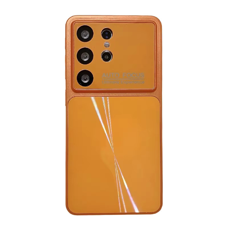 Luxuriöse Handyhülle mit Laser-CD-Muster aus weichem TPU und PC-Rückplatte für Samsung Galaxy S26 Ultra S25 S24 S23 Ultra in Weiß und Orange - Bild 2
