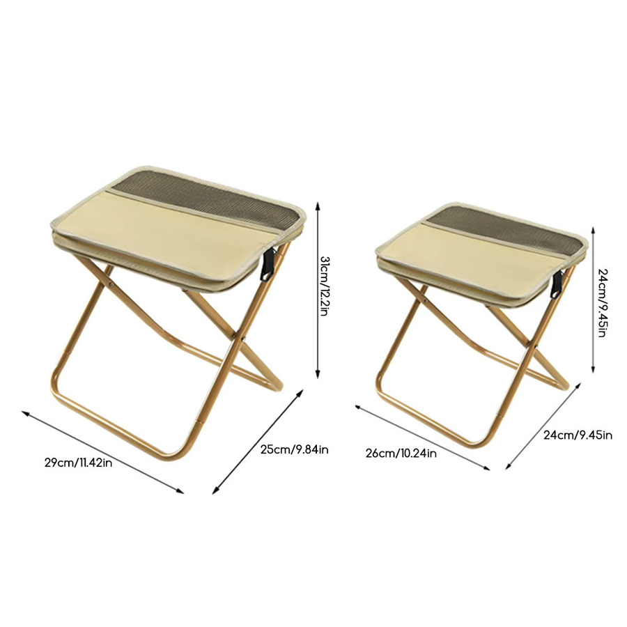 Alem Festive Rucksackhocker, tragbarer Klapphocker mit Tragetasche für Outdoor und Picknick, Metall und Stoff - Bild 5