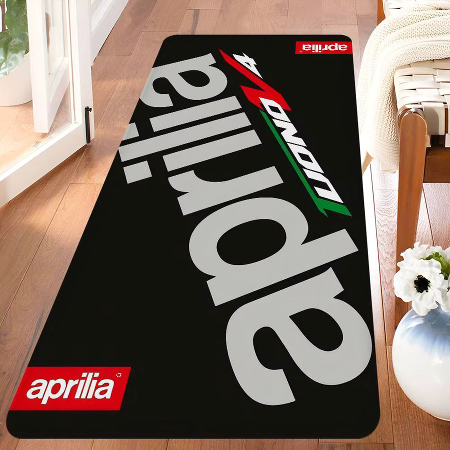 A-ApriliaS Motorcycles Fußmatte im nordischen Stil, rutschfest, schwarz, B/T: 60 x 40 cm - Bild 2