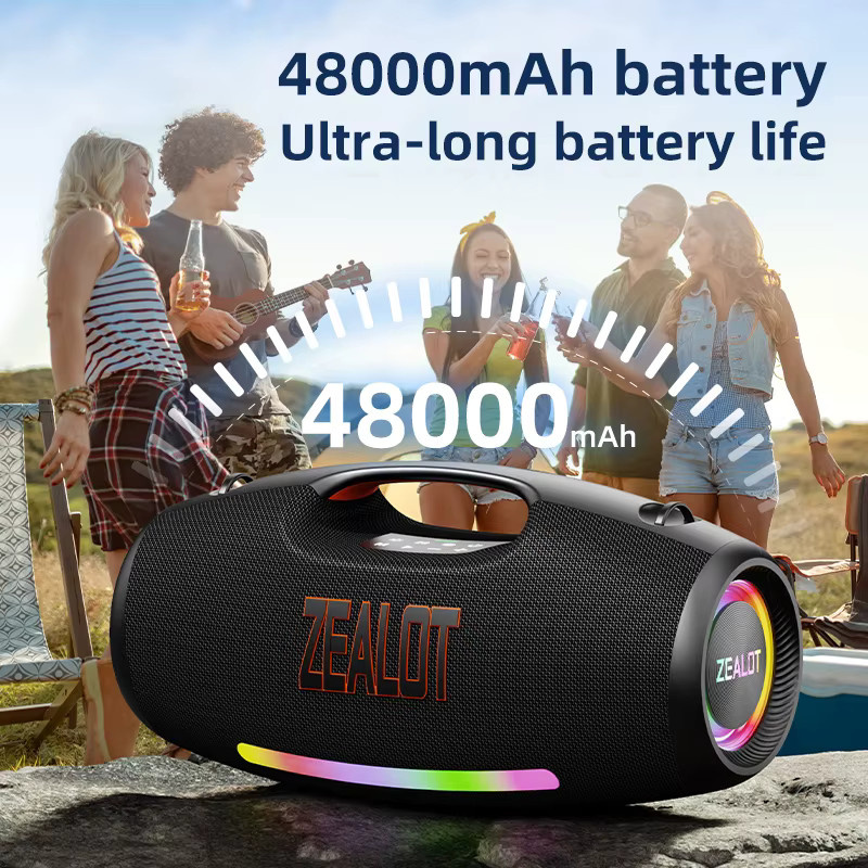 ZEALOT S89 Bluetooth Lautsprecher Schwarz, 250 W wasserdichter tragbarer Outdoor-Boombox mit Subwoofer und tiefem Bass - Bild 5