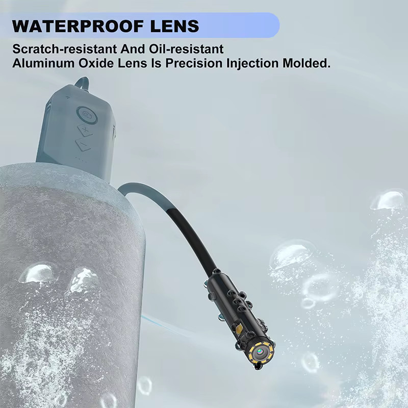 BUMBORN Wifi Endoskop Kamera mit 1080P HD Dual Triple Objektiv, wasserdichtes Inspektionstal mit starrem Kabel für iPhone und Android, Schwarz - Bild 4