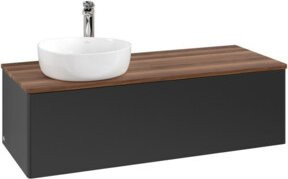 V&B Waschtischunterschrank Antao ohne Frontstruktur, Farbe: Schwarz, B/T/H: 120 x 50 x 36 cm - Bild 1