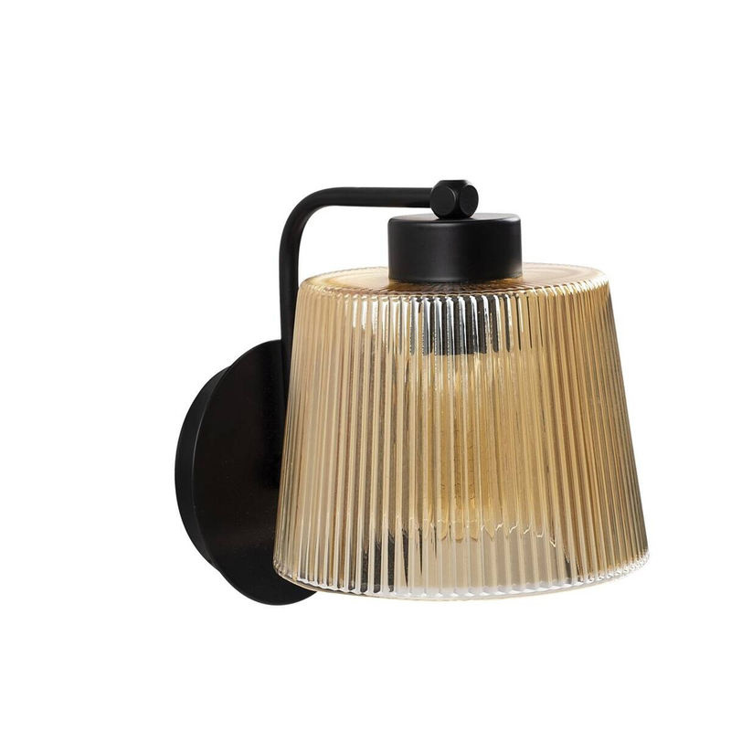 Opviq Wandleuchte in Schwarz aus Metall und Glas mit E27 Fassung, B/H/T: 18 x 19 x 18 cm - Bild 3