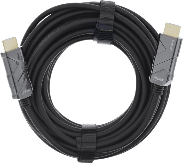 InLine HDMI AOC Ultra High Speed Kabel für 8K und 4K, schwarz, 80 m - Bild 1