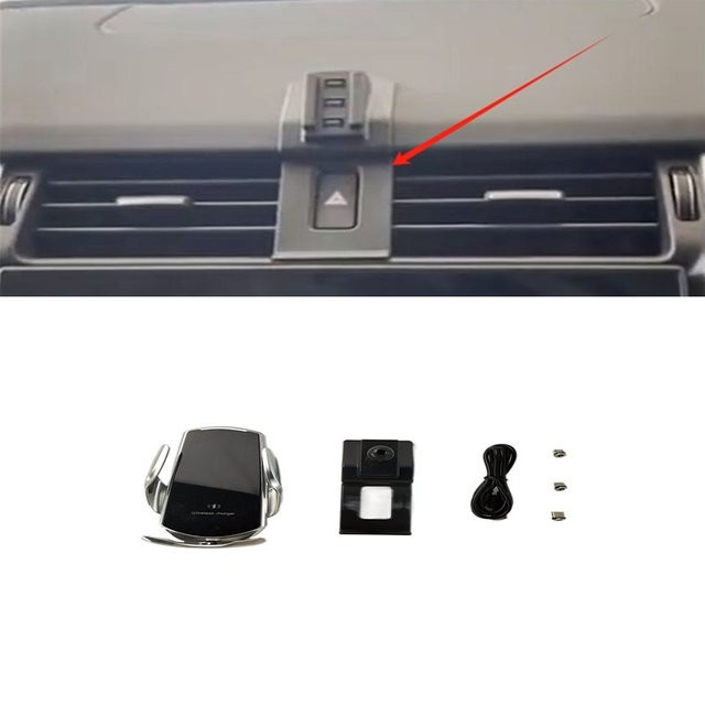 Kabellose 15W Schnellladegerät Auto-Halterung mit automatischer Klemmung für Land Rover Discovery 5 (2014-2018), Schwarz - Bild 1