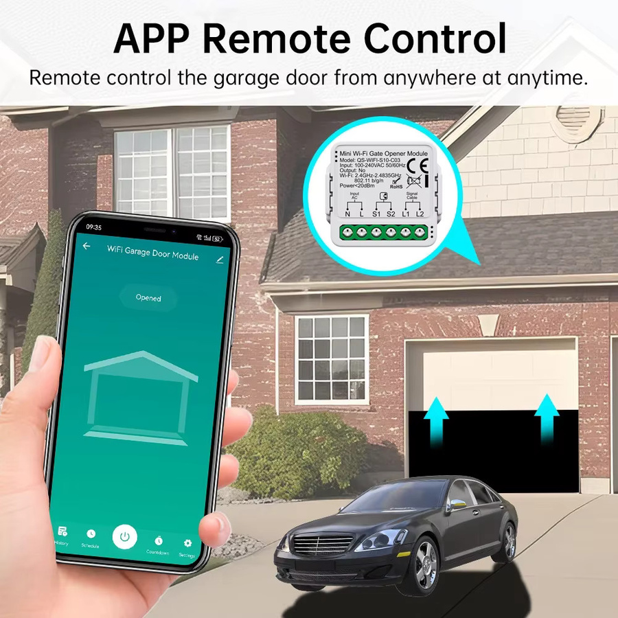 Tuya Smart Garagentoröffner-Controller WiFi/Zigbee Schaltmodul in Weiß mit Sprachsteuerung für Alexa und Google Home Assistant - Bild 2
