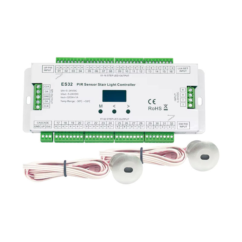 32CH ES32 PIR Treppenstufen-Licht-Controller mit LED-Bewegungsmelder und Nachtlicht, 12 V, Infrarot-induktiver Schalter für Treppen und LED-Streifen - Bild 4