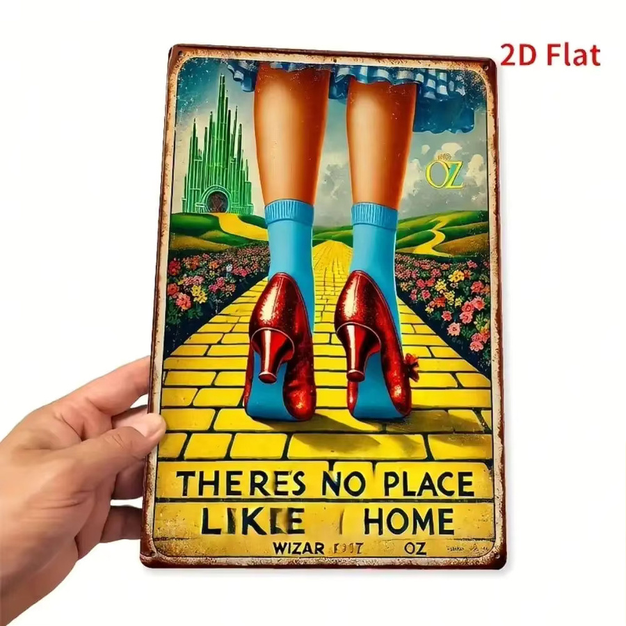 CIFBUY Metall-Blechschild Der Zauberer von Oz Vintage Wanddekoration Dorothy Yellow Brick Road, B: 20,32 cm, H: 30,48 cm, Farbe: Gelb/Mehrfarbig - Bild 3