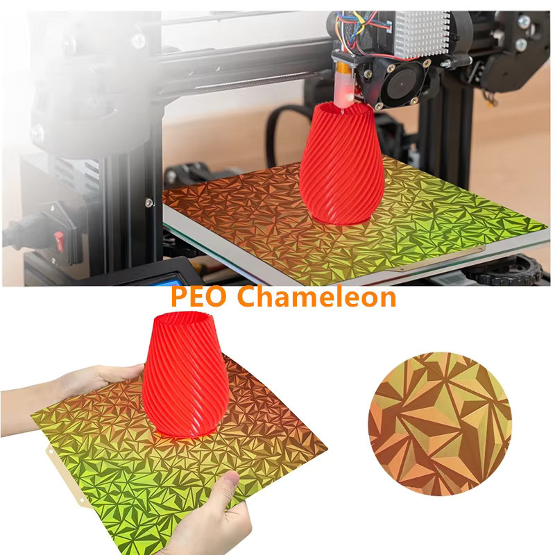 FLEXBED PEI-Bauplatte doppelseitig strukturiert für Ender-2 3D-Drucker, flexible Federstahl-Platte, Breite: 16,5 cm, Tiefe: 16,5 cm - Bild 4