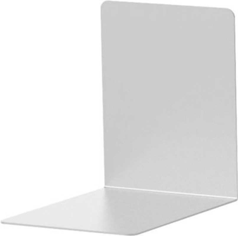 2er Set Buchstützen aus Aluminium in L-Form, Silber, B/T/H: 10 x 8 x 10 cm - Bild 1