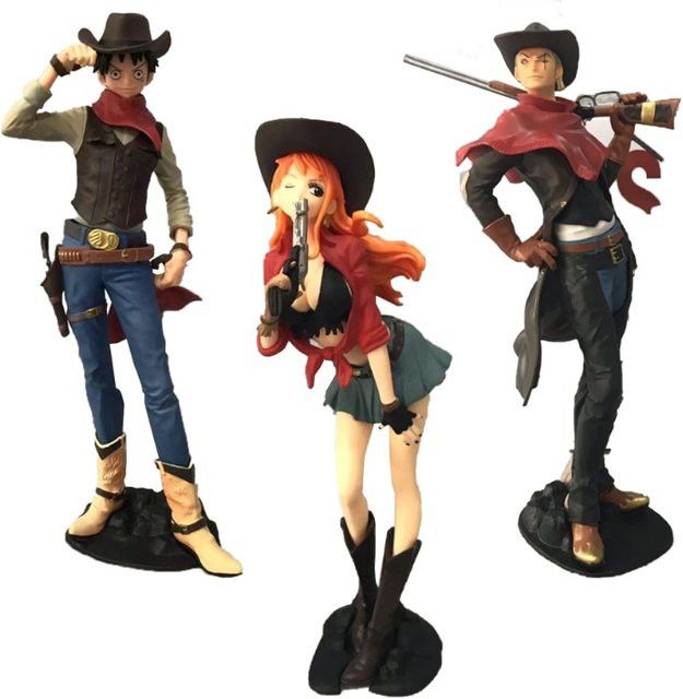 Bandai One Piece Anime Actionfigur Cowboy Edition Nami Zoro Ruffy Shiki Multicolor - Bild 1