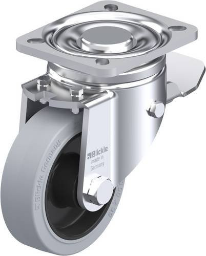 Blickle Lenkrolle mit Feststeller LH-POEV 100XR-1-ST-SG in Grau und Schwarz, Rad-Durchmesser: 100 mm, Tragfähigkeit: 200 kg - Bild 1