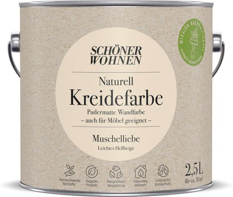 Schöner Wohnen Naturell Kreidefarbe Muschelliebe, matt, beige, 2,5 l - Bild 1
