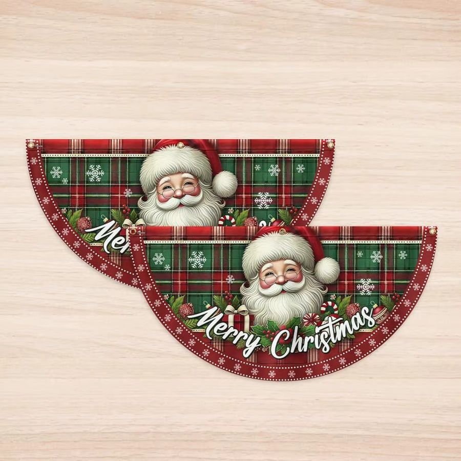 VIKAMA Weihnachts-Weihnachtsmann fächerförmiges Banner als Outdoor-Flagge für Gartenzaun und Balkon zur Weihnachts- und Neujahrsdekoration - Bild 4