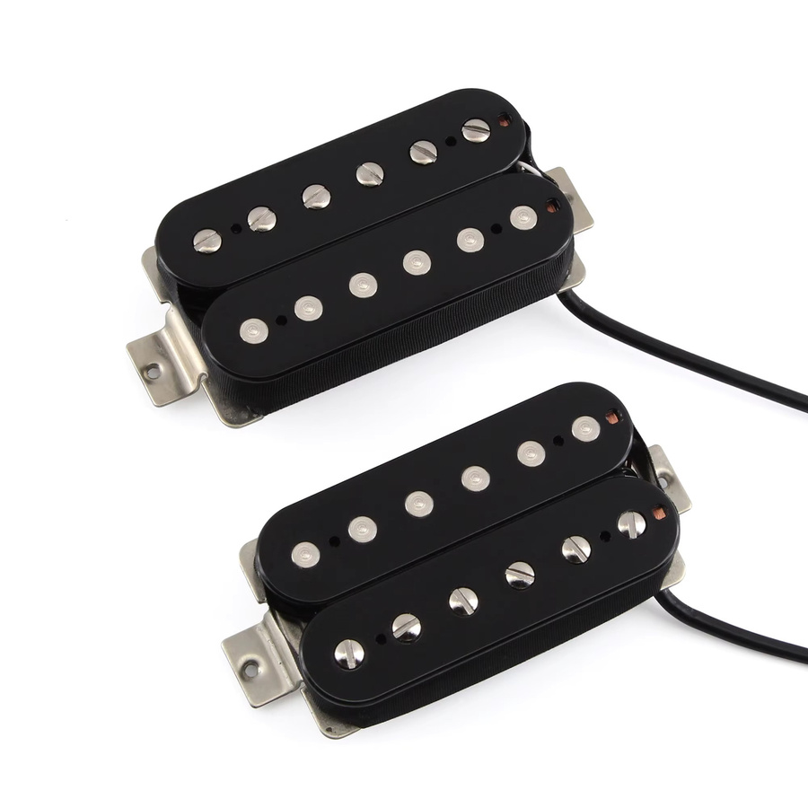 FLEOR Alnico 2 Humbucker Doppelspulen-Tonabnehmer-Set für E-Gitarren in Schwarz - Bild 4
