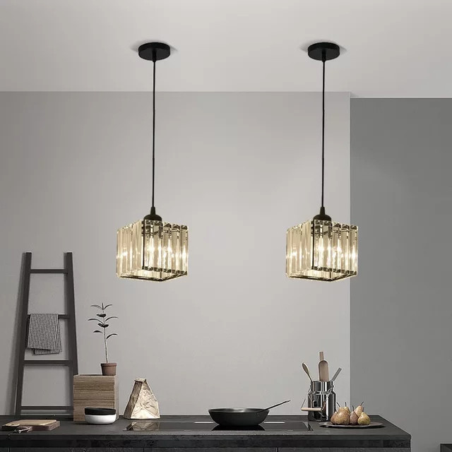 TRAZOS Vintage Pendelleuchte in Schwarz mit Metallkäfig und transparentem Glas für Flur und Schlafzimmer, E27 Fassung - Bild 1