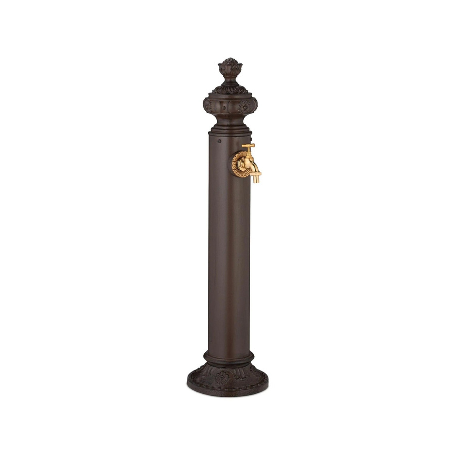 Relaxdays Standbrunnen aus Aluminium in Braun Antik, Nostalgie-Design, Höhe: 87 cm, Breite: 20,5 cm, Tiefe: 24 cm - Bild 2