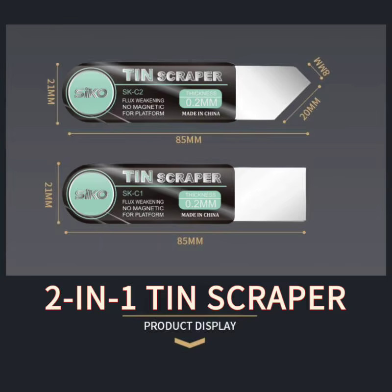 SiKO 2-in-1-Zinnschaber-Set mit flachem und schrägem Mund für professionelle Reparaturen und das Entfernen von Lötkleber - Bild 2