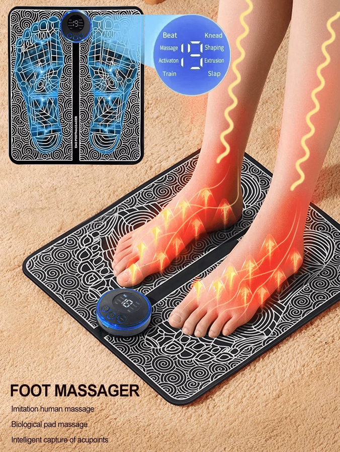 AXH EMS Fußmassagegerät mit Fußtherapie-Maschine und Vollautomatischer Fußmeridian-Druckfunktion in Schwarz - Bild 7