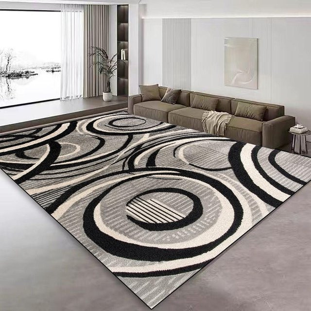 Karpetti Nordischer Abstrakter Teppich in Grau, Modernes Geometrisches Design, Rutschfest und Waschbar, B/T: 180 x 250 cm - Bild 1