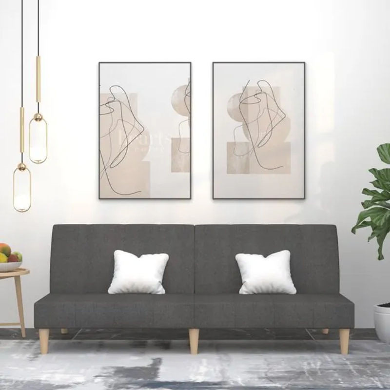 Vidaxl 2-Sitzer Schlafsofa in Grau mit Stoffbezug im modernen Design - Bild 1