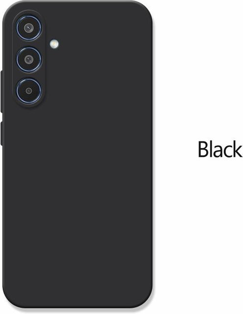 Stoßfeste Flüssigsilikon Handyhülle für Samsung Galaxy S24 S25 S23 S22 S21 Plus Ultra FE in Schwarz mit matter Oberfläche - Bild 1