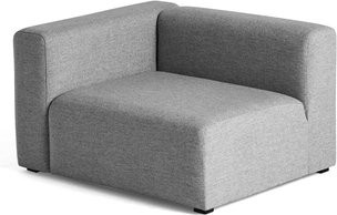 HAY Mags Modul Left End Lounge-Stil aus lackiertem Kiefernholz und Schurwolle in Grau - Bild 1
