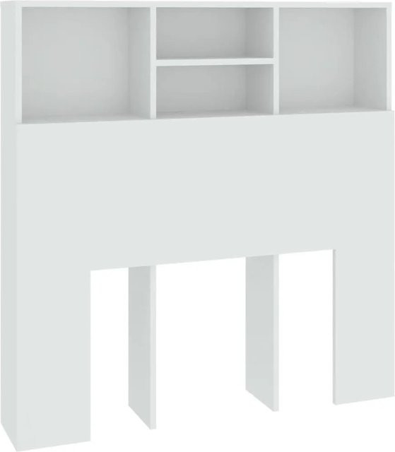 vidaXL Bett-Kopfteil mit integrierten Ablagen in Weiß, B/T/H: 100 x 19 x 103,5 cm - Bild 1