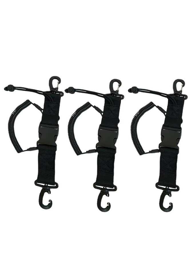 YngYY33 Ohio Kameraleine für Tauchkameras, robustes Sicherheitsband mit Doppelclip und Anti-Verlust-Lanyard, Schwarz - Bild 3