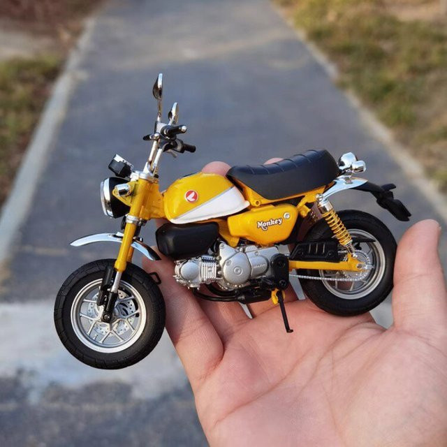 1:12 Monkey 125 Motorrad-Spielzeug, Druckguss-Metallmodell, Gelb - Bild 1