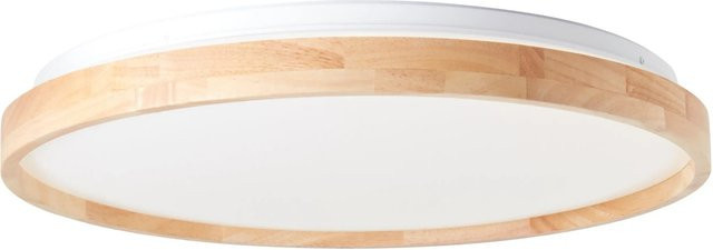 Brilliant LED-Deckenleuchte Alson in Holz und Weiß, dimmbar mit Fernbedienung, Durchmesser: 48 cm - Bild 1