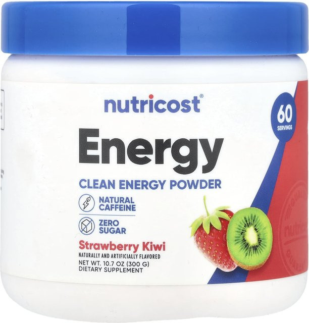 Nutricost, Getränkepulver, Clean Energy, Erdbeer-Kiwi, 300 g - Bild 1