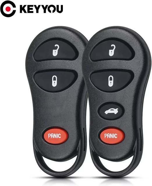 KEYYOU Auto Keyless Remote Key in Schwarz für Chrysler Voyager, Cruiser, Dodge Ram, Dakota und Jeep Cherokee - Bild 1
