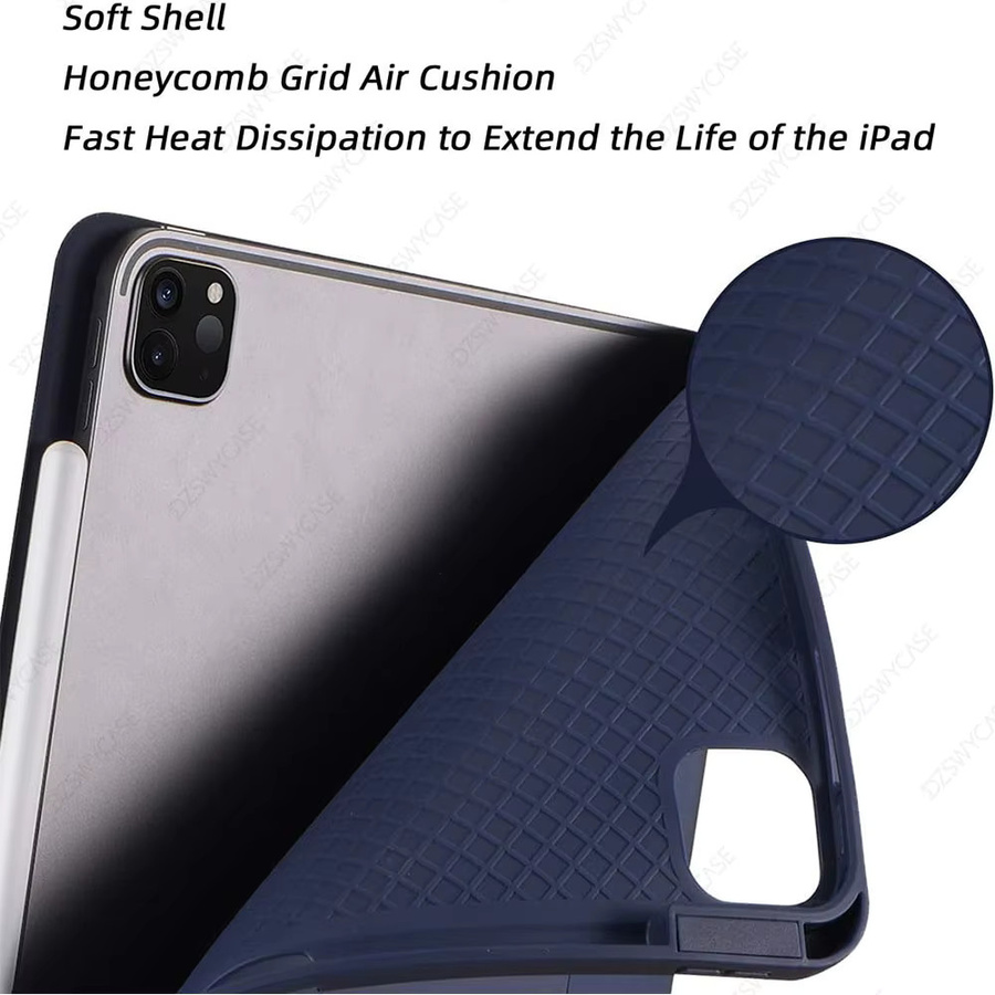 DZSWYCASE Schutzhülle für iPad Pro 11 Zoll 4./3./2. Generation mit Stifthalter und Auto Wake/Sleep Funktion in Pink und Blau - Bild 5