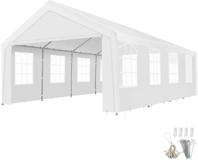 Tectake Partyzelt Mammut im Stecksystem, Farbe Weiß, B/T/H: 800 x 400 x 315 cm - Bild 1