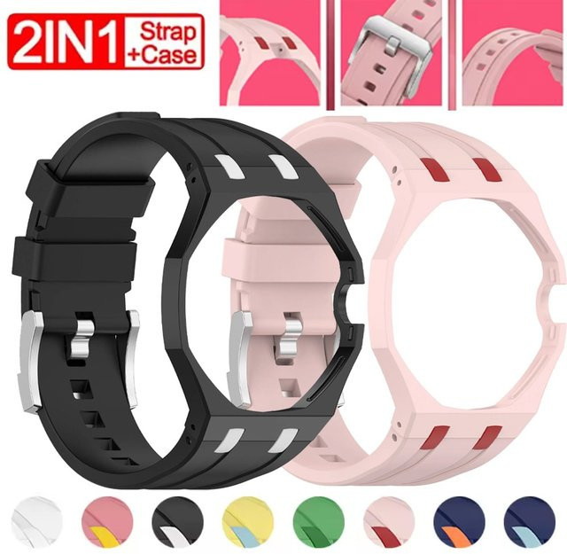 Swatch Uhrenarmband Silikon, Edelstahl, Schwarz, Unisex - Bild 1