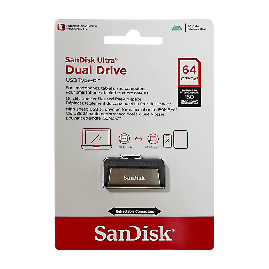 SanDisk Ultra Dual Drive USB 2-in-1 Flash Drive mit USB Typ-C und USB Typ-A, USB 3.1, bis zu 150 MB/s - Bild 3