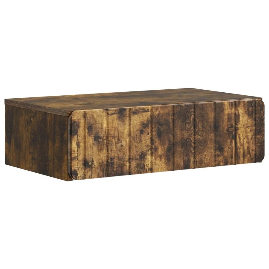 vidaXL Wandmontierter Beistelltisch aus Holzwerkstoff in Eiche Braun, B/T/H: 60,0 x 34,5 x 17,0 cm - Bild 2