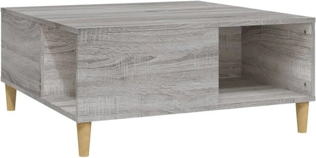 vidaXL Couchtisch in Grau aus Holzwerkstoff und Eukalyptus, quadratisch, B/T/H: 80 x 80 x 35 cm - Bild 1